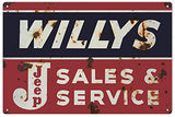 Willys Sales Reproduction Garage Shop Man Cave Metal Sign 18x30