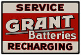 Grant Batteries Gas Station Reproduction Garage Shop Metal Sign 18x30