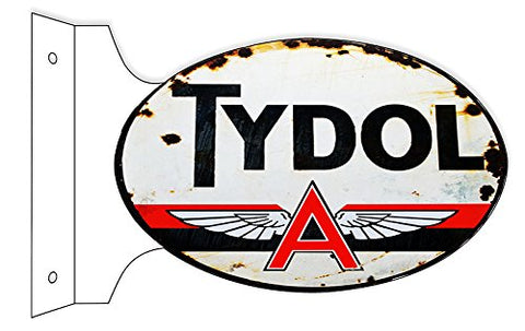 Tydol A Motor Oil Reproduction Flange Garage Art Sign 12x18 Oval