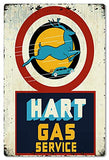 Hart Gasoline Reproduction Large Garage Shop Metal Sign 16×24