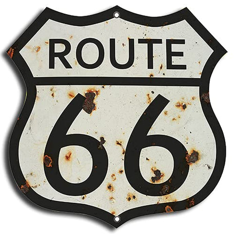 (3) Route 66 Vintage Looking Laser Cut Out Garage Shop Metal Sign 7.5×7.5