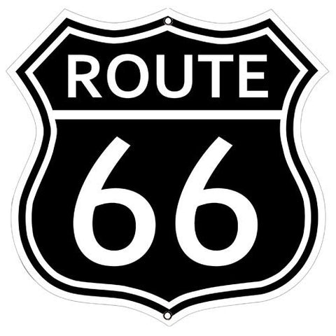 (3) Route 66 Black Cut Out Reproduction Garage Shop Metal Sign 7.5×7.5