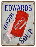 Nostalgic Edwards Soup Reproduction Sign 9x12