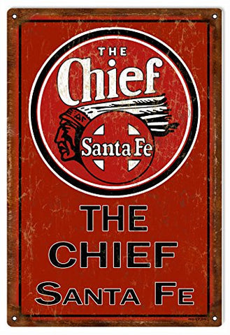 Red Vintage The Chiefs Railroad Reproduction Sign 12x18