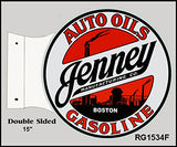 Jenney Gasoline Flange Reproduction Sign 15x171/2