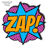 ZAP Comic Pop Art Laser Cut Out Nostalgic Metal Sign 14.5×14.5