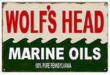 Wolf Head Motor Oil Reproduction Gas Station Metal Sign 18x30