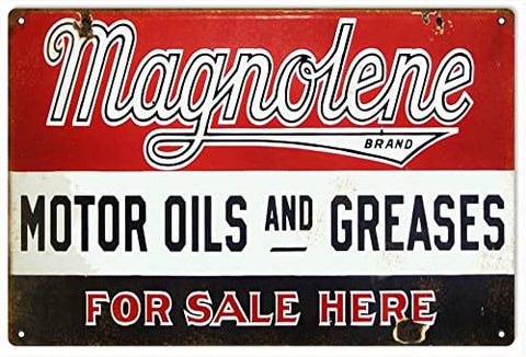 Reproduction Magnolene Motor Oils And Greases Large Sign 16x24