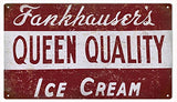 Reproduction Aged Looking Fankhausers Ice cream sign 8x14