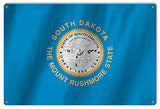 South Dakota Mount Rushmore State Flag Reproduction Metal Sign 12x18