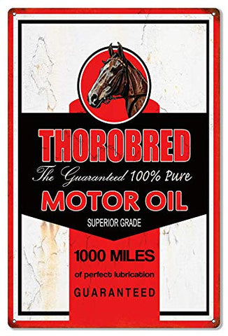 Thorobred Motor Oil Reproduction Garage Shop Metal Sign 16×24