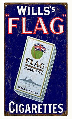 Vintage Wills Flag Cigarettes Reproduction Sign 8x14