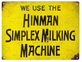 Reproduction Milking Machine Sign 9x12