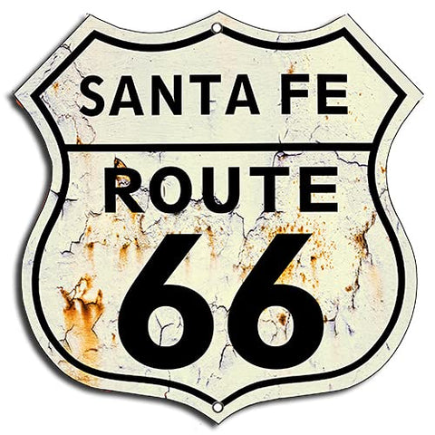 (3) Route 66 Santa Fe Vintage Laser Cut Out Garage Shop Metal Sign 7.5×7.5