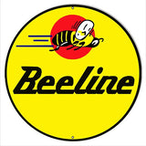 Beeline Motor Oil Reproduction Garage Shop Metal Sign 18×18 Round