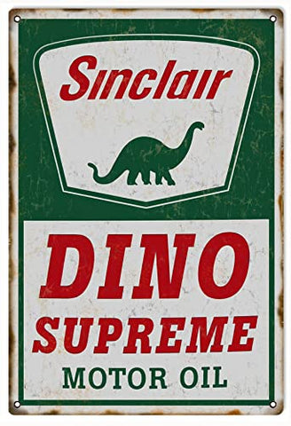 Reproduction Sinclair Dino Supreme Motor Oil Large Sign 16x24