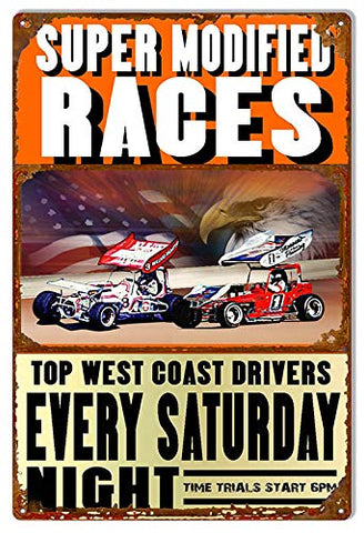 Super Modified Races By Artist Phil Hamilton 12x18