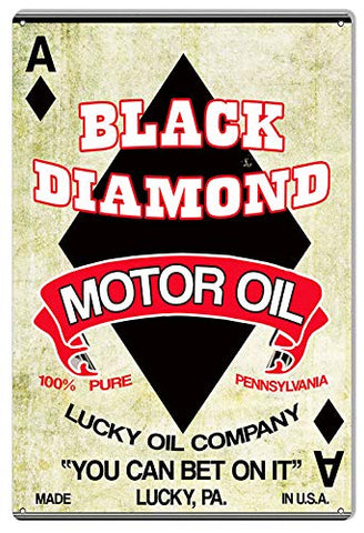 Black Diamond Motor Oil Reproduction Garage Shop Metal Sign 12×18