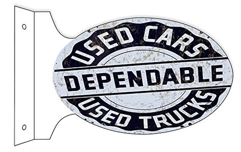 Dependable Cars Reproduction Flange Gas Station Sign 12x18 Oval