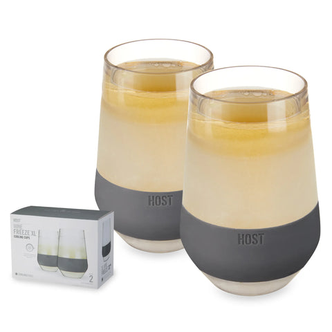 Wine FREEZE XL Cooling Cups in Gray (set of 2) by HOST