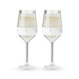 Wine FREEZE Stemmed Cooling Cups (set of 2) in Marble by HOS