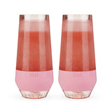 Champagne FREEZE Cooling Cups (set of 2)in Blush Tint by HO