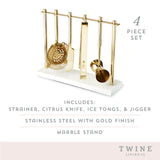 Gold & Marble Bar Tool Set by Twine