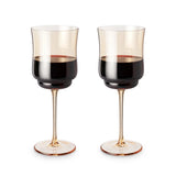 Tulip Stemmed Wine Glass in Amber by Twine Living