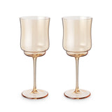 Tulip Stemmed Wine Glass in Amber by Twine Living