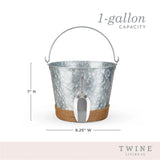 Jute Wrapped Galvanized Ice Bucket by Twine