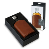 Parker Leather-Wrapped Glass Flask by Viski