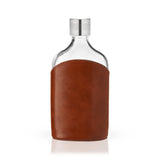 Parker Leather-Wrapped Glass Flask by Viski