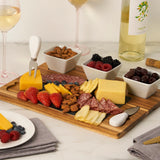 Acacia & Slate Cheese Board Set with Ceramic Bowls by Twine Living