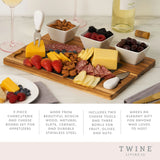 Acacia & Slate Cheese Board Set with Ceramic Bowls by Twine Living