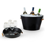 Black Beverage Tub with Stand & Tray by Twine Living