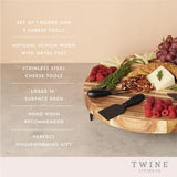 Acacia Footed Cheese Board & Knife Set by Twine Living