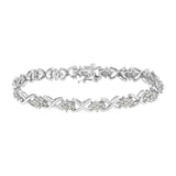 Sterling Silver 2 1/4carat Total Diamond Weight Diamond Link Bracelet