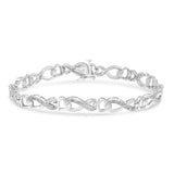 Sterling Silver 1/5carat. Total Diamond Weight Diamond Infinity Link Bracelet