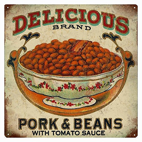 Vintage Pork And Beans Reproduction Sign 12x12