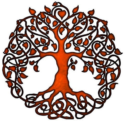 Tree Of Life Cut Out Faux Copper Finish Metal Sign 29×29.5