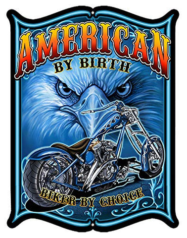 American Biker Cut Out Garage Shop Sign By Steve McDonald 14×18