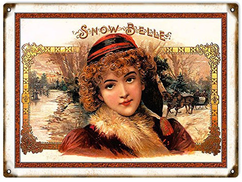 Vintage Snow Belle Cigar Reproduction Sign 9x12