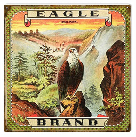 Vintage Eagle Brand Reproduction Sign 12x12