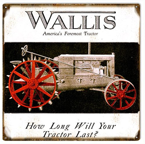 Vintage Wallis Tractor Reproduction Sign 12x12