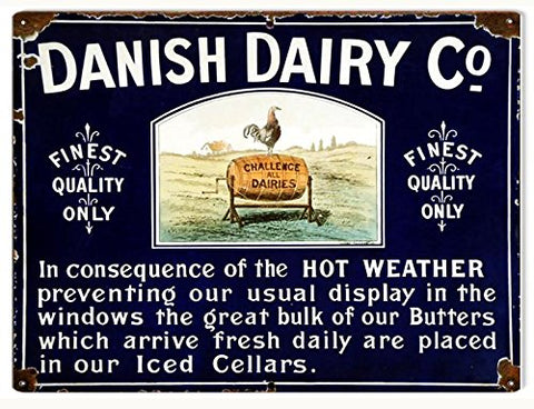 Nostalgic Danish Dairy Co. Reproduction Sign 9x12