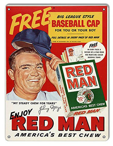 ArtFuzz Red Man Cigarette Reproduction Cigar Metal Sign 9x12