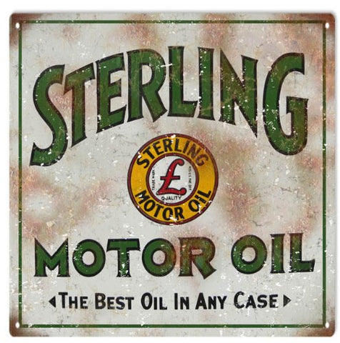 Reproduction Sterling Motor Oil Sign 12x12