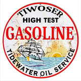 Tiwoser Gasoline Reproduction Motor Oil Metal Sign 18×18 Round