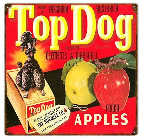 Vintage Top Dog Apple Produce Reproduction Sign 12x12