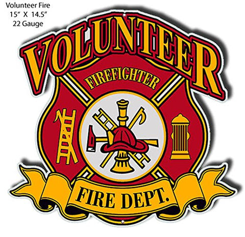 Volunteer Fire Dept Cut Out Metal Sign By Steve McDonald 14.5x15